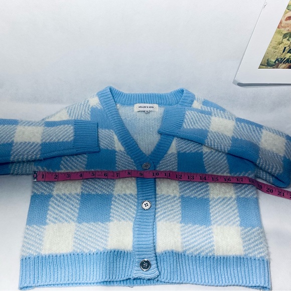 Willow & Wind Plaid Blue and White Sweater XS - Picture 10 of 11